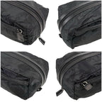Prada Triangle Logo Clutch Multi Pouch Tessuto Nylon Black Nero