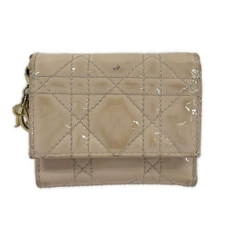 Dior Trifold Wallet Lotus Pink Leather Handbag