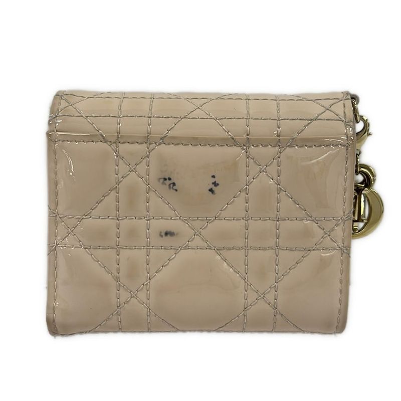 Dior Trifold Wallet Lotus Pink Leather Handbag