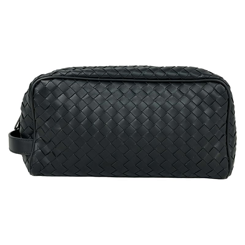 Bottega Veneta Second Bag Toiletries Case Intrecciato Black Leather