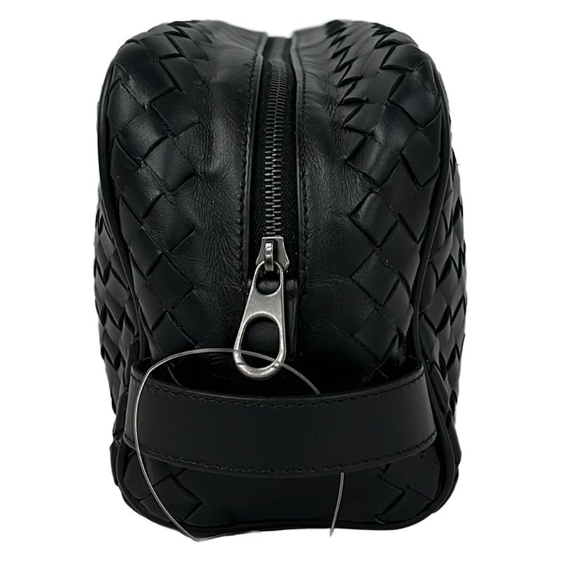 Bottega Veneta Second Bag Toiletries Case Intrecciato Black Leather