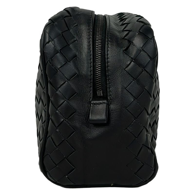 Bottega Veneta Second Bag Toiletries Case Intrecciato Black Leather