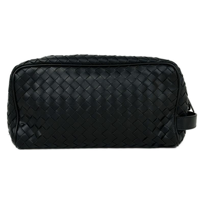 Bottega Veneta Second Bag Toiletries Case Intrecciato Black Leather