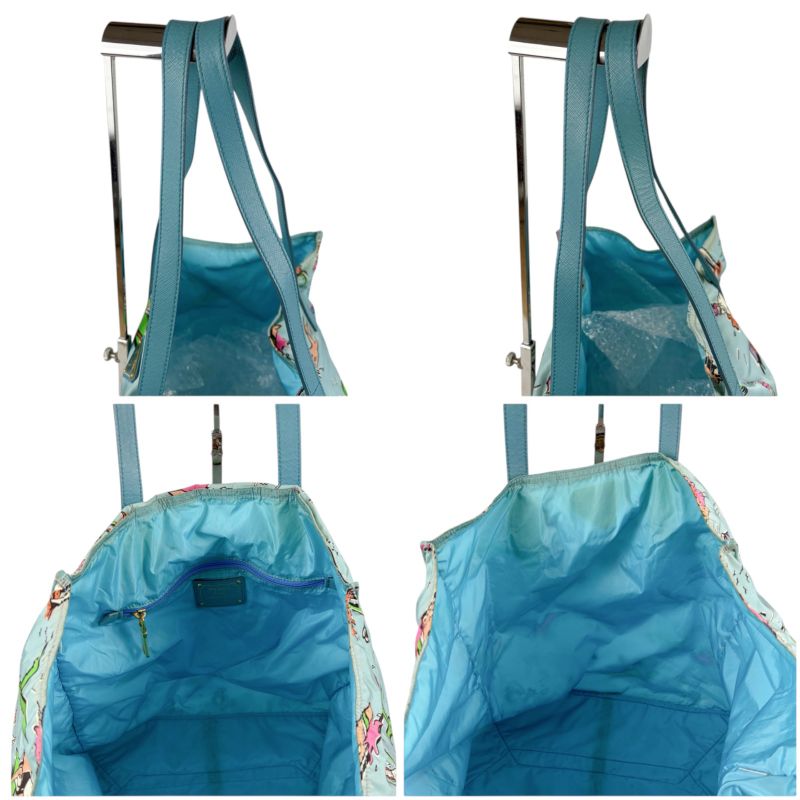 Prada Limited Edition Hawaii Surfing Triangle Logo Tote Light Blue