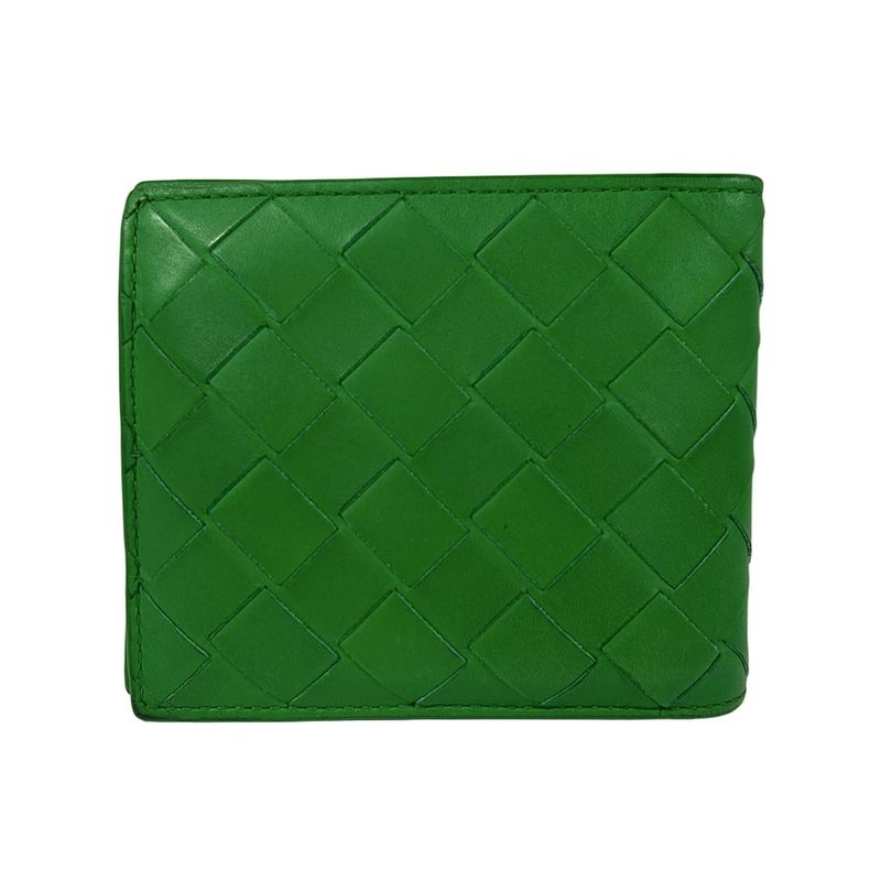 Bottega Veneta Bifold Wallet Intrecciato Green Leather