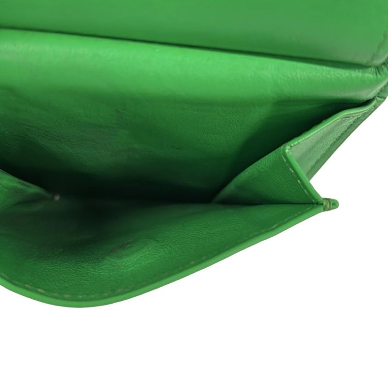Bottega Veneta Bifold Wallet Intrecciato Green Leather