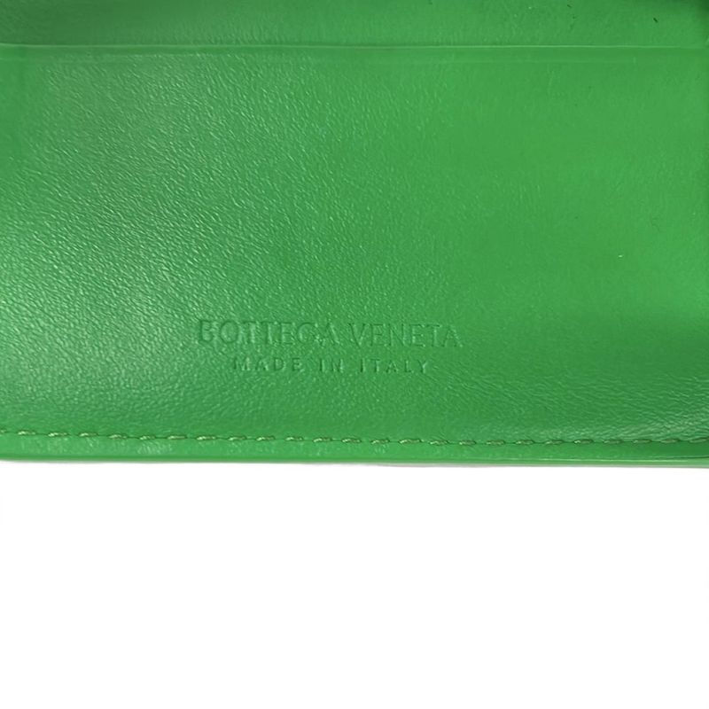 Bottega Veneta Bifold Wallet Intrecciato Green Leather