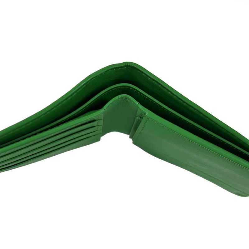 Bottega Veneta Bifold Wallet Intrecciato Green Leather