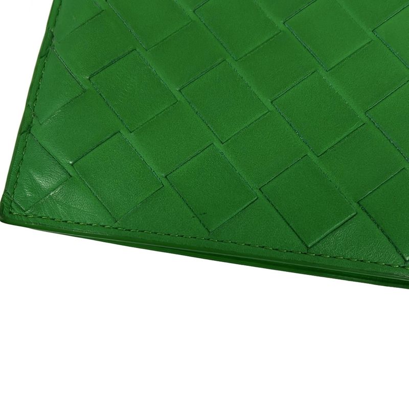 Bottega Veneta Bifold Wallet Intrecciato Green Leather