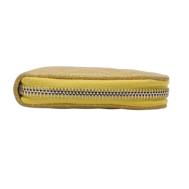 Chanel Zip Around Quilted Gold Yellow