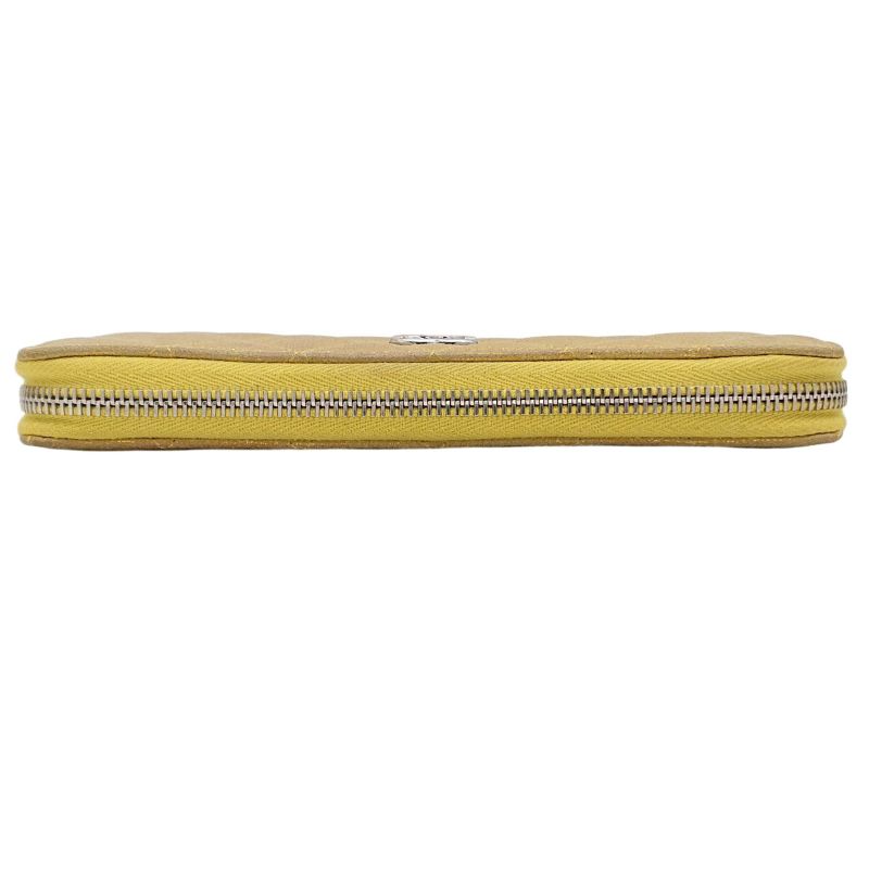Chanel Zip Around Quilted Gold Yellow