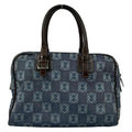 Loewe Handbag Anagram Pattern Light Blue Dark Brown Leather
