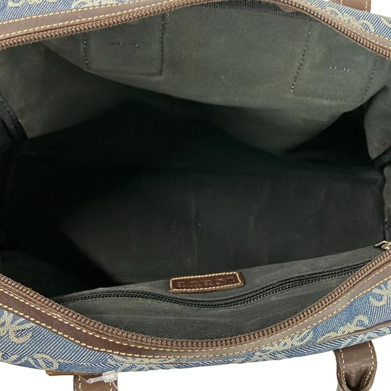 Loewe Handbag Anagram Pattern Light Blue Dark Brown Leather