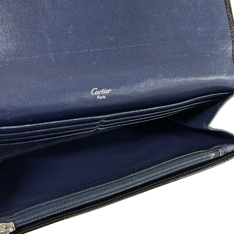 Cartier Wallet Happy Birthday Dark Brown Leather