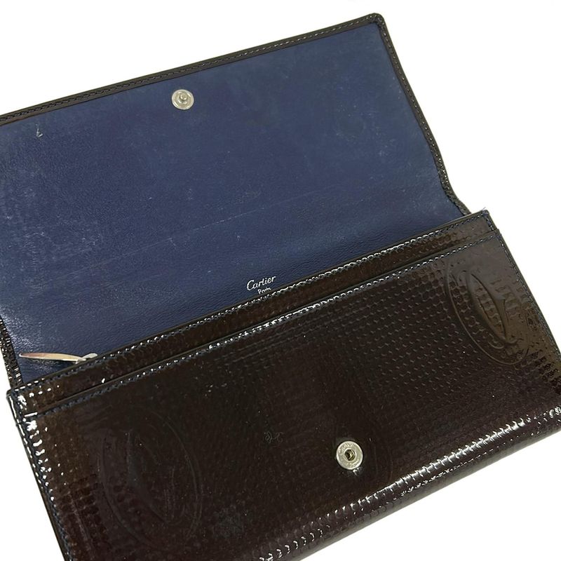 Cartier Wallet Happy Birthday Dark Brown Leather