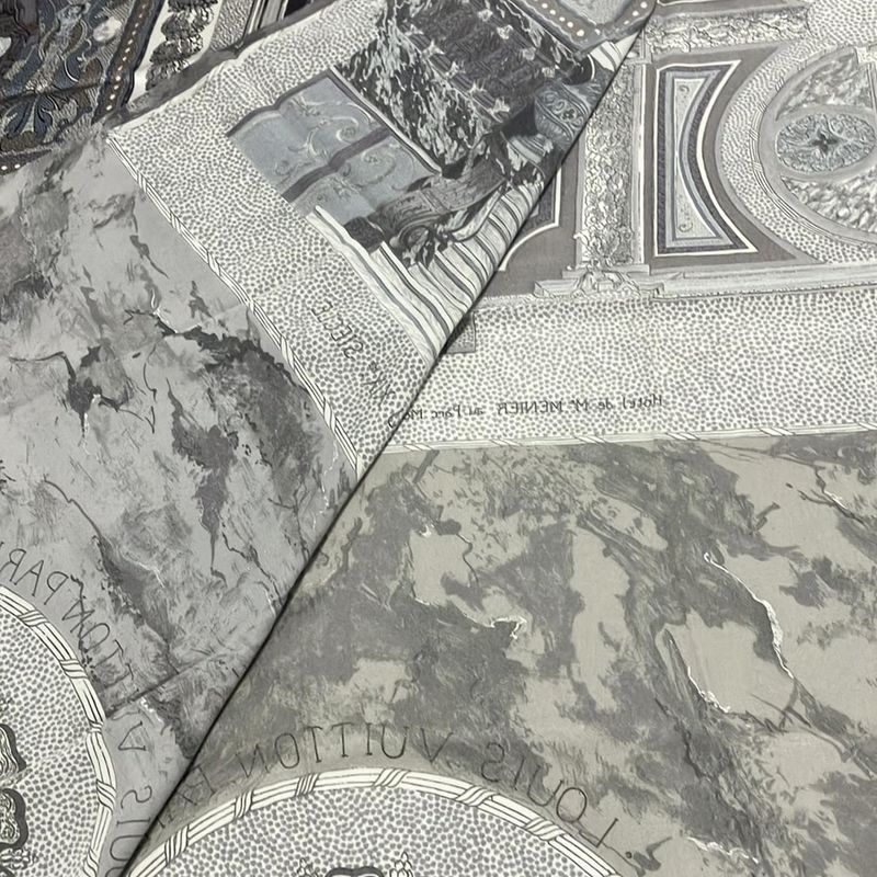 Louis Vuitton Shawl Dark Gray Multi Silk Dark