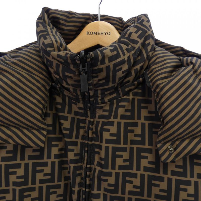Fendi FF Motif Down Jacket Beige Brown