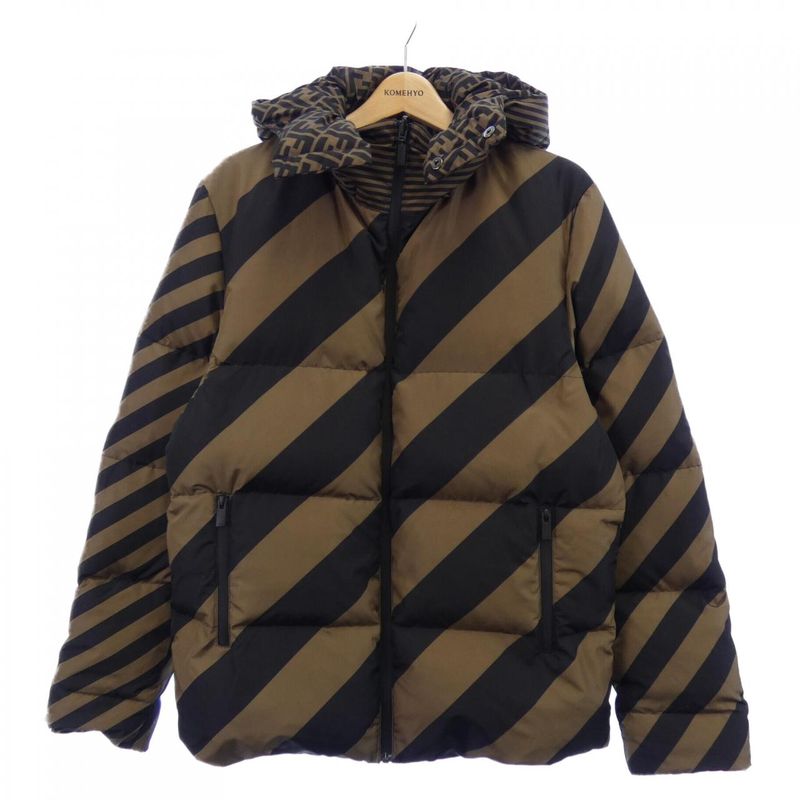 Fendi FF Motif Down Jacket Beige Brown
