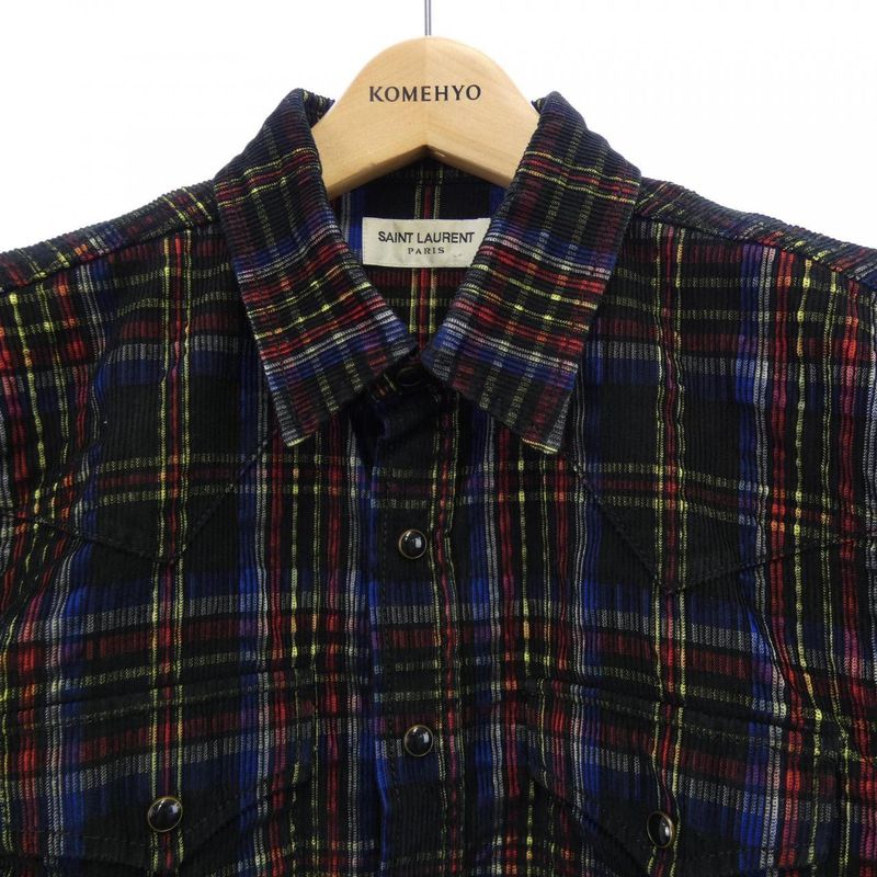 Saint Laurent Shirt Black Red Check