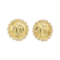 Chanel Vintage Earrings Gold Crystal