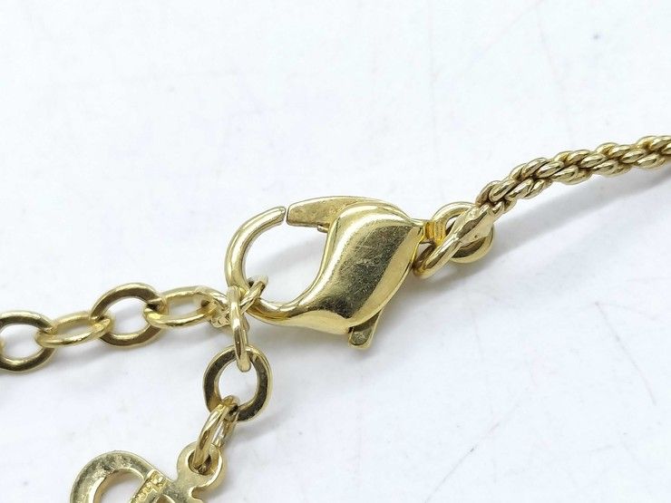 Dior Necklace Emblem Logo Gold Metal