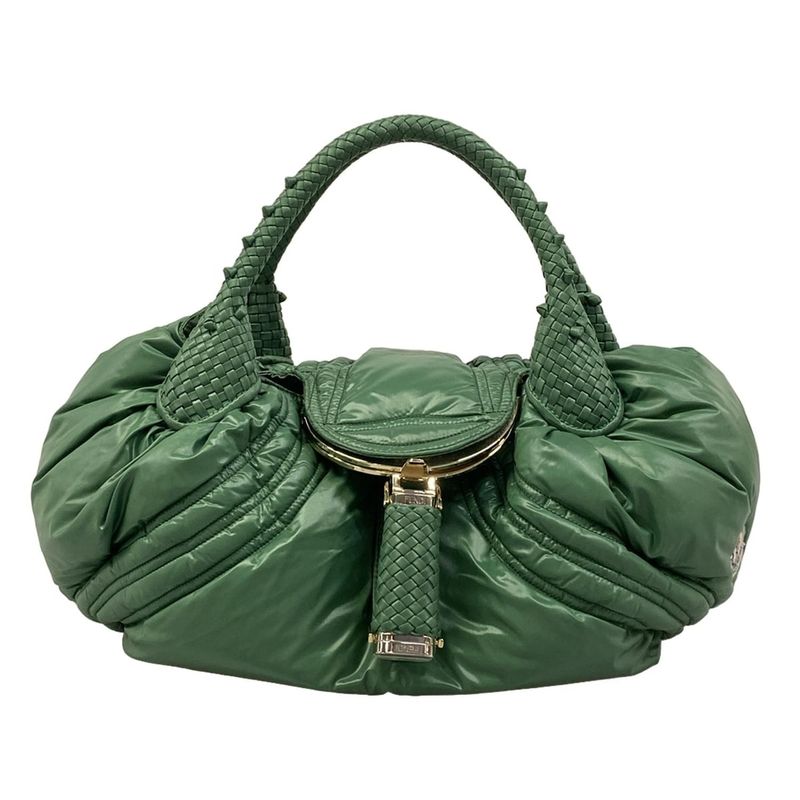 Fendi Handbag Spy Bag Green Braided Handle Moncler