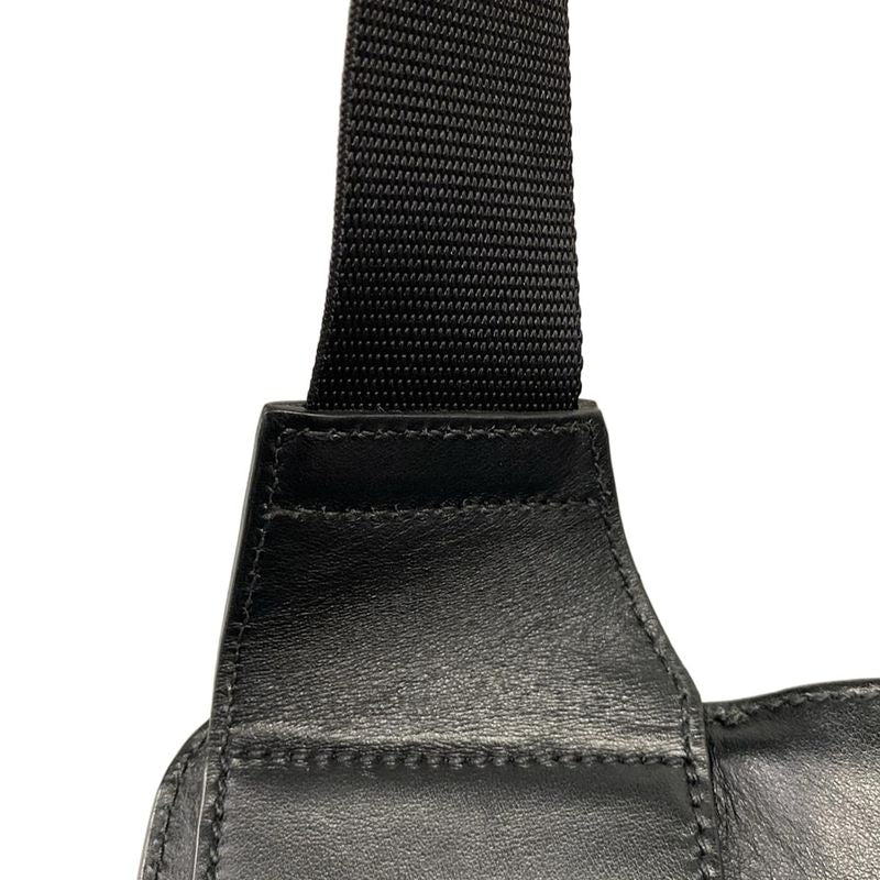 Prada Shoulder Bag Khaki Black Leather X