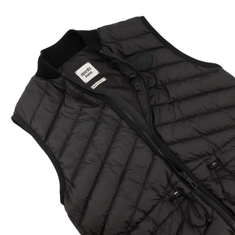 Hermes Down Vest with Clou de Selle Patch 34 Black