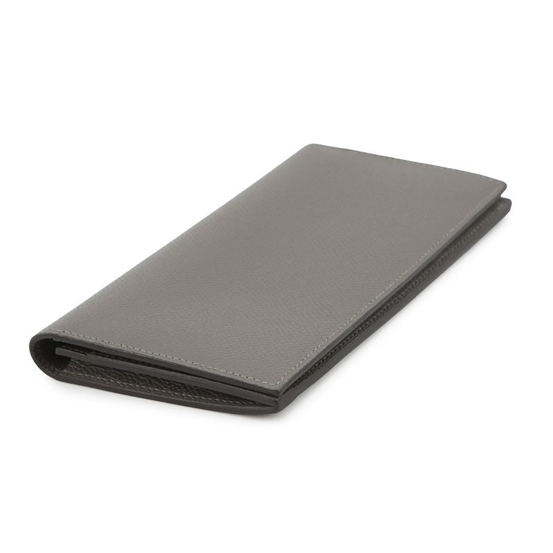 Hermes Bifold Wallet Citizen Twill Long Silk in Grimeia Silver