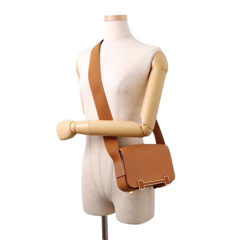 Hermes Shoulder Bag Geta Gold Color Chevre