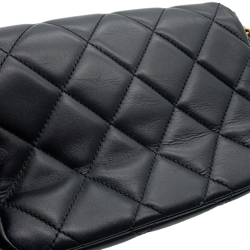 Chanel Chain Shoulder Bag Mini Quilted Faux Pearl Lambskin