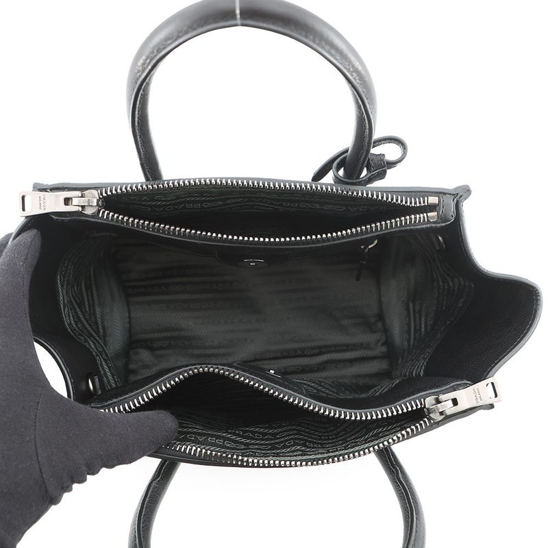 Prada Handbag Leather 2-Way Bag Black