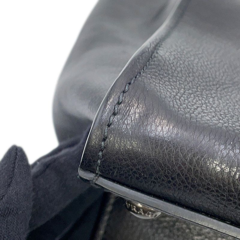 Prada Handbag Leather 2-Way Bag Black