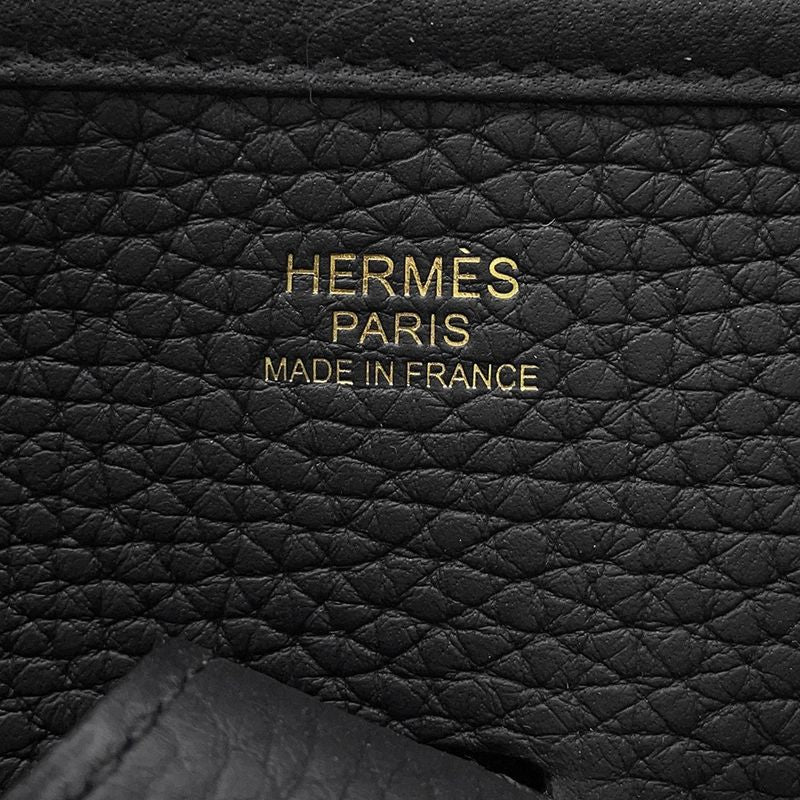 Hermes Shoulder Bag Evelyne 3 PM Black Gold Taurillon Clemence