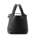 Hermes Handbag Picotin Lock PM Black Silver Taurillon Clemence