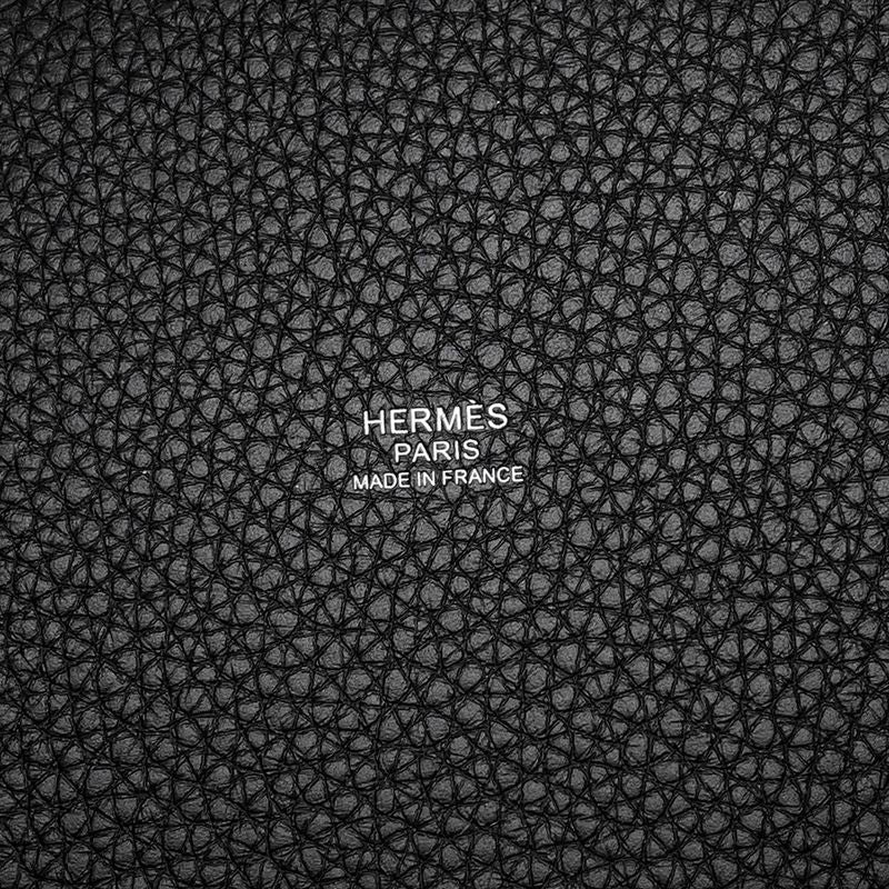 Hermes Handbag Picotin Lock PM Black Silver Taurillon Clemence