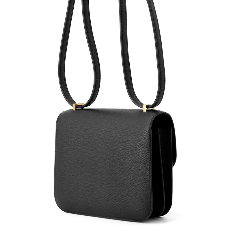 Hermes Mini Constance 3 Milloire Black Gold Epsom Handbag