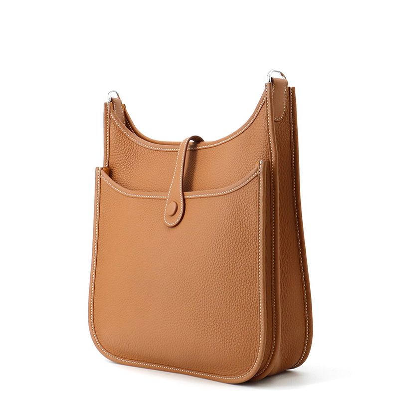 Hermes Shoulder Bag Evelyne 3 PM Gold Silver Taurillon Clemence