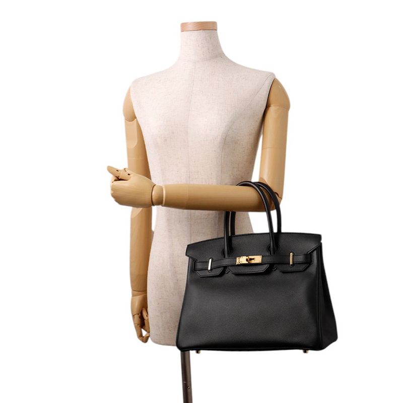 Hermes Birkin 30 Black Gold Epsom Handbag