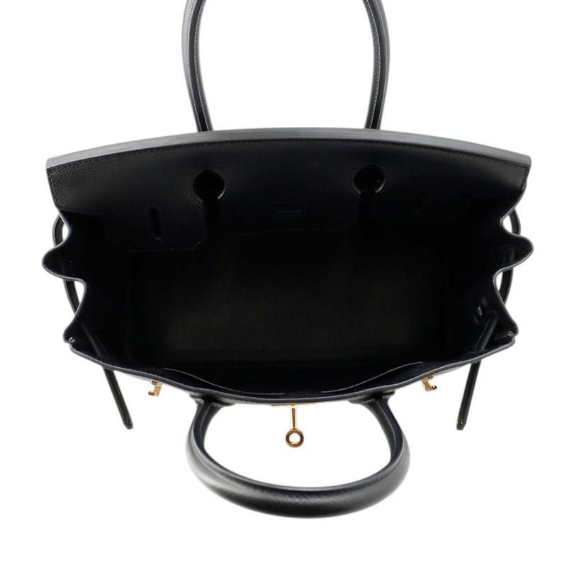 Hermes Birkin 30 Black Gold Epsom Handbag