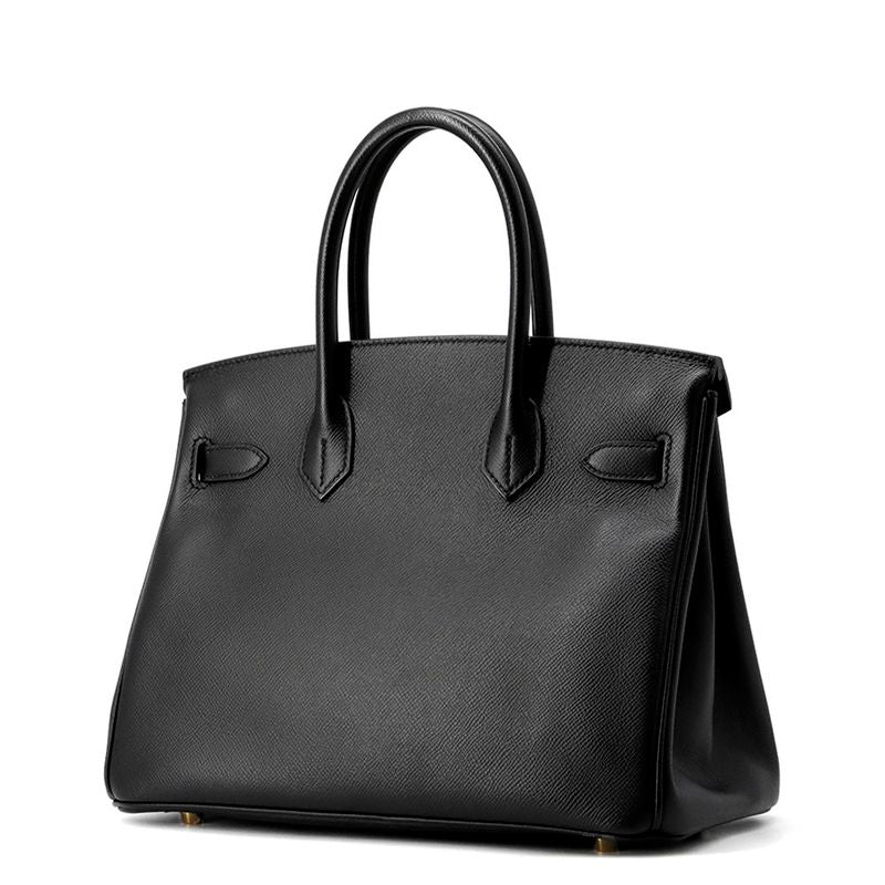 Hermes Birkin 30 Black Gold Epsom Handbag