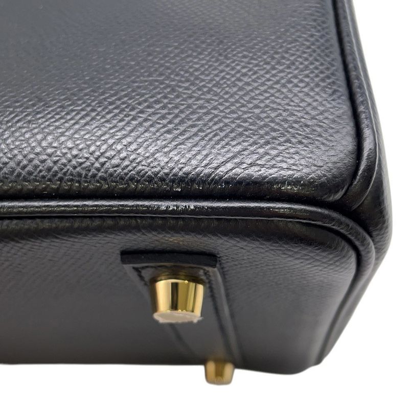 Hermes Birkin 30 Black Gold Epsom Handbag
