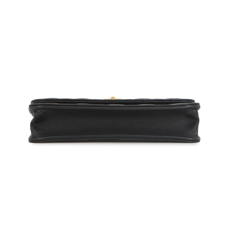 Chanel Chain Wallet Quilted 2.55 CC Logo Aged Calf Leather Handbag