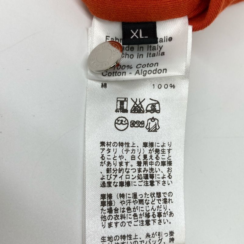 Hermes Orange Cotton Button Polo Shirt XL