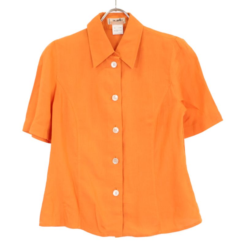 Hermes Short Sleeve Shirt 38 ) Orange