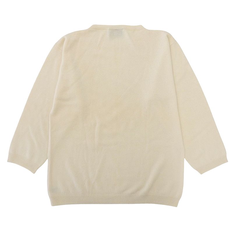 Prada Cashmere Long Sleeve Knit Top Ivory 42 Sweater )ivory