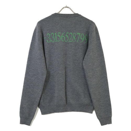 Balenciaga Back Number Crew Neck Knit Sweater ) Gray