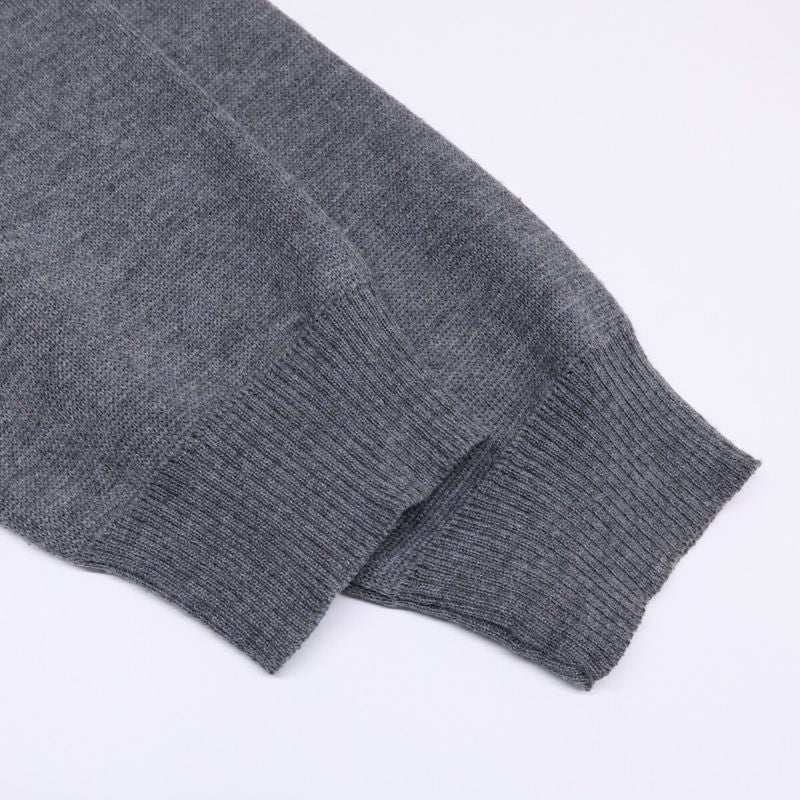Balenciaga Back Number Crew Neck Knit Sweater ) Gray