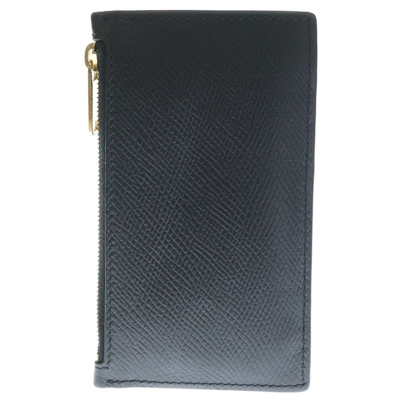 Celine Card Case Business Holder Fragment Black Leather Gold