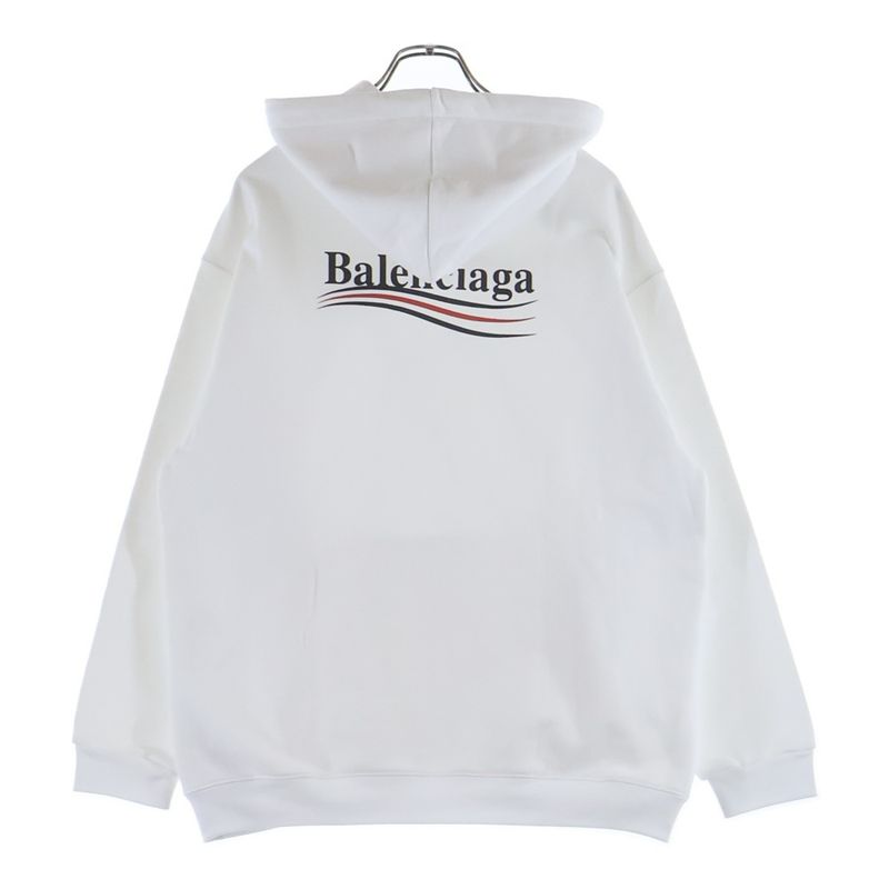 Balenciaga Political Campaign Midi Hoodie Pullover Logo Print Sweater